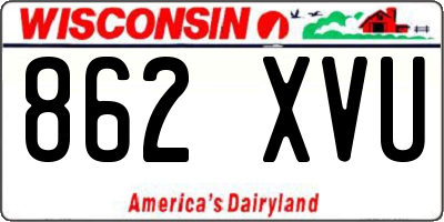 WI license plate 862XVU
