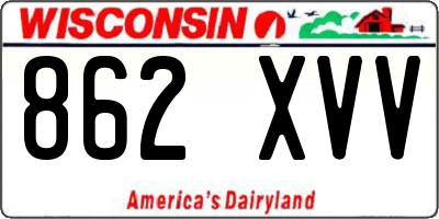 WI license plate 862XVV