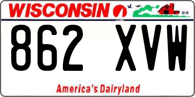 WI license plate 862XVW