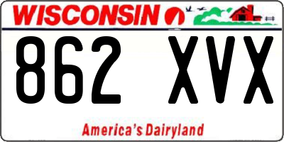 WI license plate 862XVX