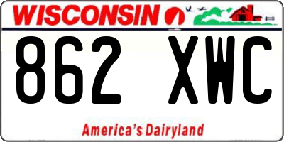 WI license plate 862XWC