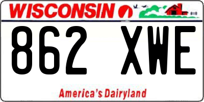 WI license plate 862XWE