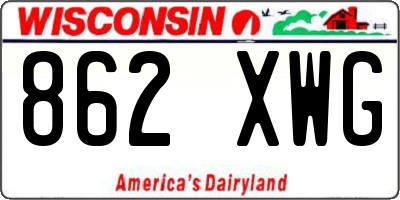 WI license plate 862XWG