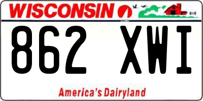 WI license plate 862XWI