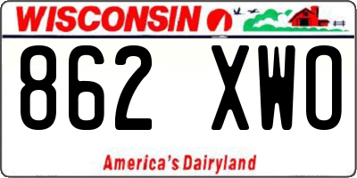 WI license plate 862XWO