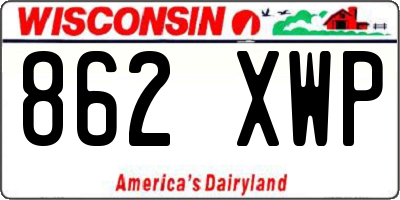 WI license plate 862XWP