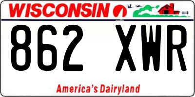 WI license plate 862XWR