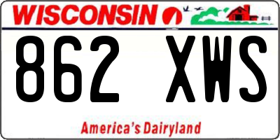 WI license plate 862XWS