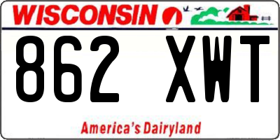 WI license plate 862XWT