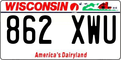 WI license plate 862XWU