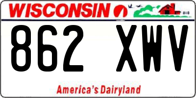 WI license plate 862XWV
