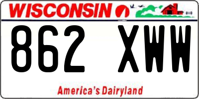 WI license plate 862XWW