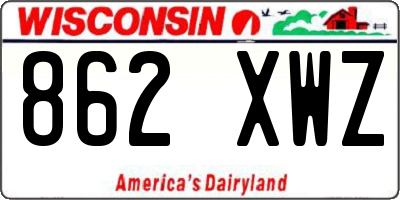 WI license plate 862XWZ