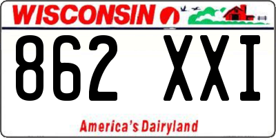 WI license plate 862XXI