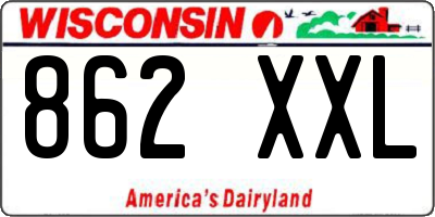 WI license plate 862XXL