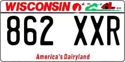 WI license plate 862XXR