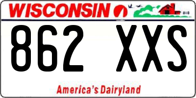WI license plate 862XXS