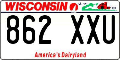 WI license plate 862XXU