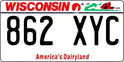WI license plate 862XYC
