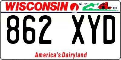 WI license plate 862XYD