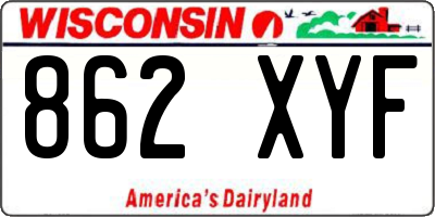 WI license plate 862XYF