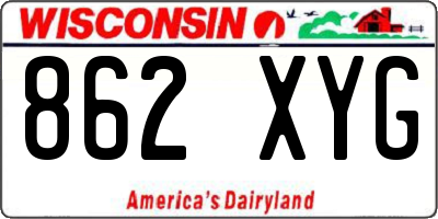 WI license plate 862XYG