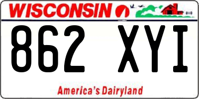 WI license plate 862XYI