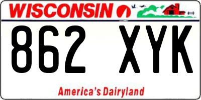 WI license plate 862XYK