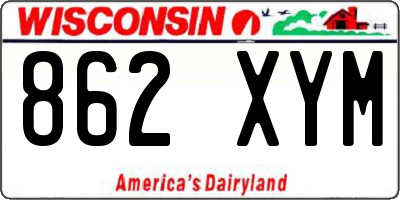 WI license plate 862XYM