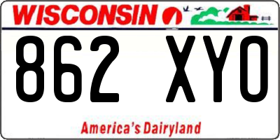 WI license plate 862XYO