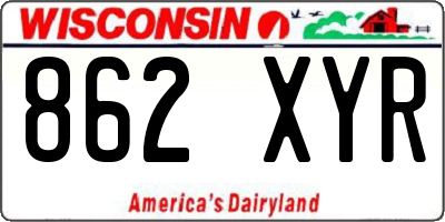 WI license plate 862XYR