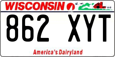 WI license plate 862XYT