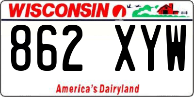 WI license plate 862XYW