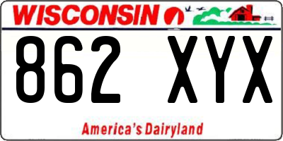 WI license plate 862XYX