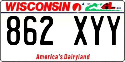WI license plate 862XYY
