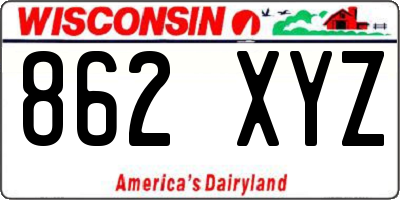 WI license plate 862XYZ