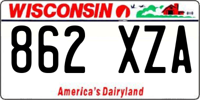 WI license plate 862XZA