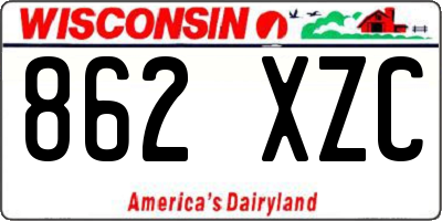 WI license plate 862XZC