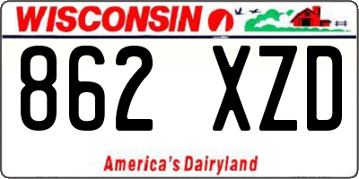 WI license plate 862XZD