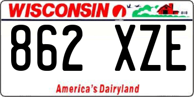 WI license plate 862XZE