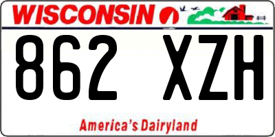 WI license plate 862XZH