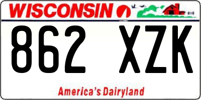 WI license plate 862XZK