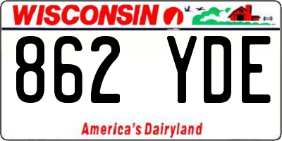 WI license plate 862YDE