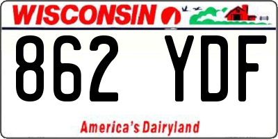 WI license plate 862YDF