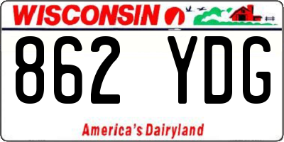 WI license plate 862YDG