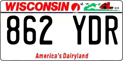 WI license plate 862YDR