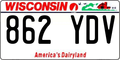 WI license plate 862YDV