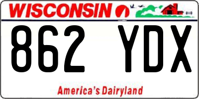 WI license plate 862YDX