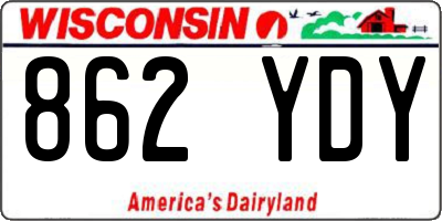 WI license plate 862YDY