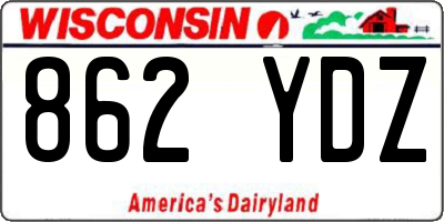WI license plate 862YDZ